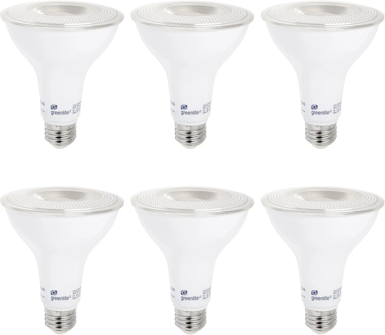 Greenlite LED PAR30 Long Neck Dimmable Flood Light Bulb, 11W (75W Equivalent), 850 Lumens, 5000k Daylight, Indoor/Outdoor, Weatherproof, 120V, Energy Star (6 Pack)
