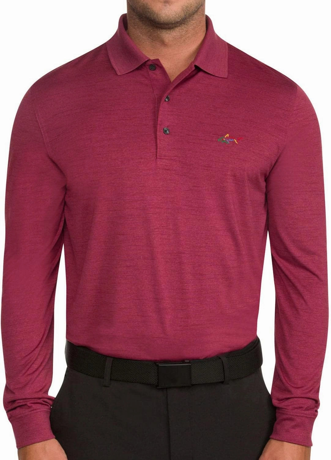 Greg Norman Men's Performance Polo, Long Sleeve Casual Polo Shirts for Men