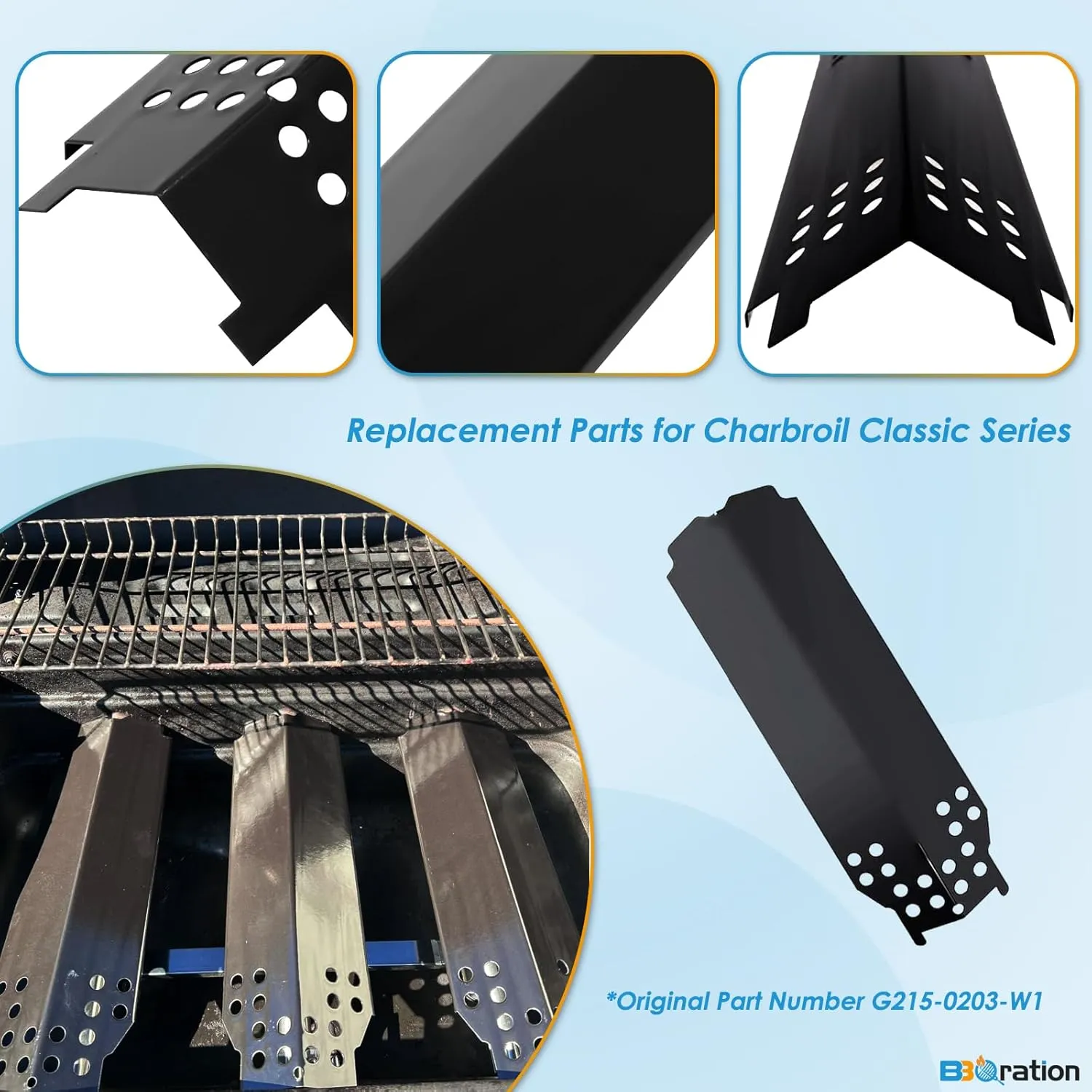 Grill Parts for Charbroil Classic 280 2-Burner 463672817-P2 463672717 463613717 463672817 G215-0203-W1 Charbroil Classic Grill Replacement Parts, for American Gourmet 465635821 465636021