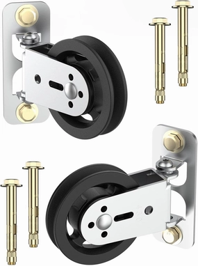 Gym Pulley Blocks, 3.5Inch/88mm Wall Mount Fixed Pulley Wheel, Upgrade Rotation 180 Degree, Load Bearing 300LBS, Heavy Duty Swivel Wheel for LAT System, DIY Fitness