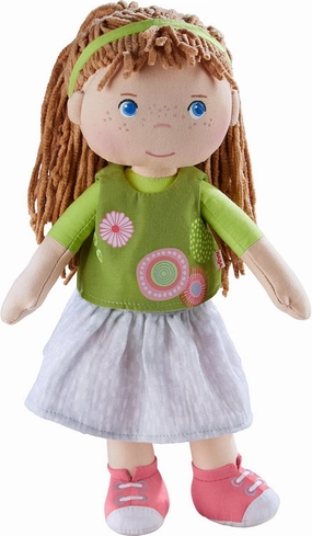 HABA 12" Soft Baby Doll Hedda with Brown Hair, Blue Eyes & Embroidered Face, Washable Toddler Doll for 18 Months 
