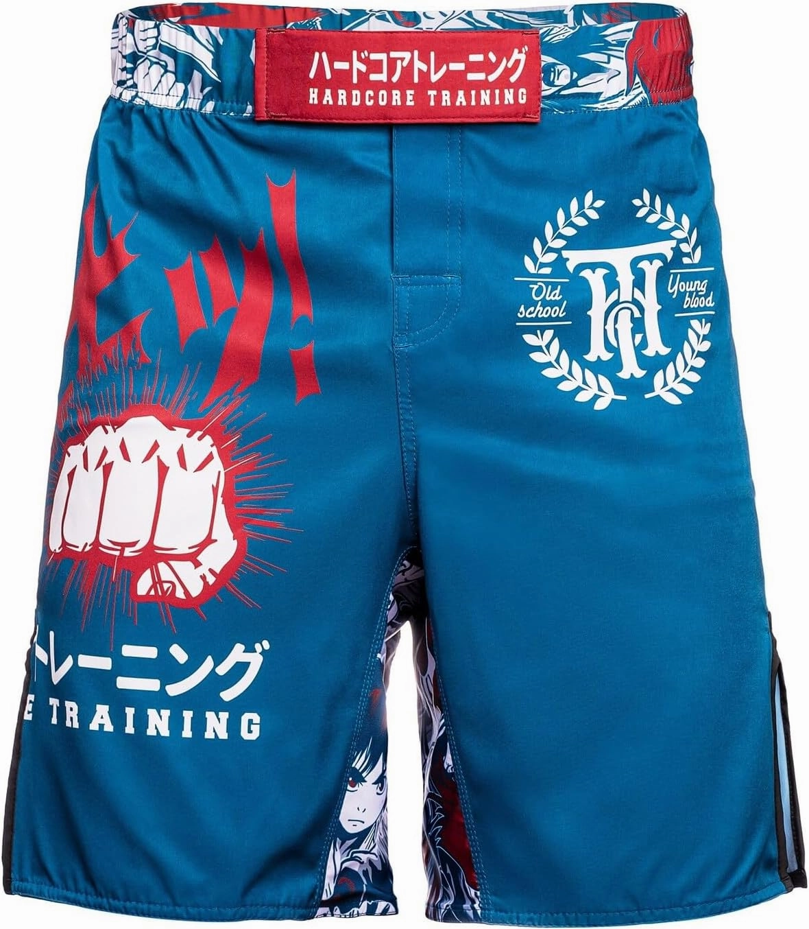 Hardcore Training Fight Shorts Anime Men's Boxing MMA Combat BJJ Grappling Fitness Muay Thai Kickboxing No Gi