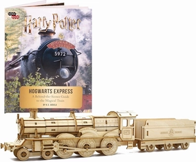 Harry Potter Hogwarts Express Train 3D Wood Puzzle & Model Figure Kit (148 Pcs) - Build & Paint a 3-D Book & Movie Toy, No Glue Required - Officially Licensed - Gift for Kids, Teens, Adults