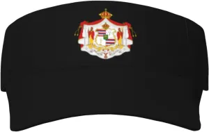 Hawaiian Coat of Arms Adult Sun Visor Cap - UV Protection, Breathable, Adjustable, Sports & Outdoor Hat Black