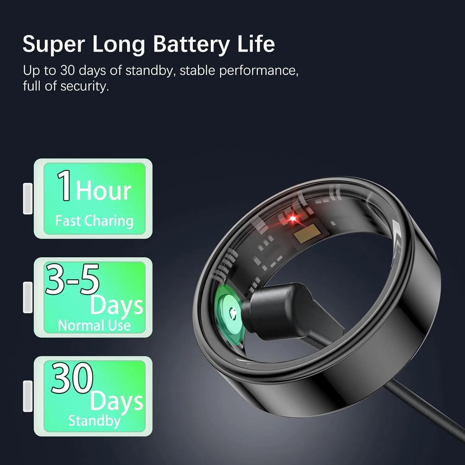 Health Rings for Women Men, Fitness Tracker with Heart Rate,Blood Oxygen, Blood Pressure, Sleep Tracker, Step Tracker, No Subscription Fee, IP68 Waterproof Smart Ring for iphone & Android (Black, 12#)