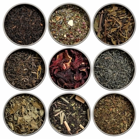 Heavenly Tea Leaves 9 Flavor Variety Pack Loose Leaf Tea Sampler (Approx. 90 Cups) - Green, Herbal, Black, White Teas - Great Iced or Hot - High to No Caffeine - Premium Assorted Tea Gift Set