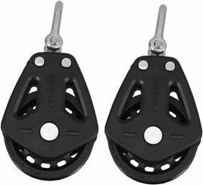 Hemoton 2Pcs Double Pulley Block with Swivel Bearing for Boat Rope Systems Easy Installation Smooth Functionality for Vessels and Gym Equipment