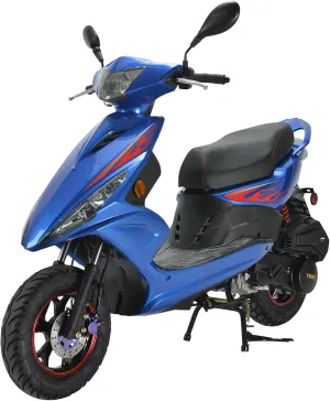 HHH Wave 150cc Fully Automatic Gas 150cc Scooter Moped for Youth and Adult 150 cc Adult Bike Street Scooter with 10 inches Aluminum Wheels (Blue Color)