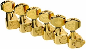 Hipshot Classic Enclosed-Gear Guitar Tuners, 6-inline Gold, Non-Staggered with UMP Kit