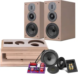 HiVi-Swans DIY 3 Way Passive Bookshelf Speakers Pair - DIY Speaker Kit-Peak Power 120 Watt Home Theater Bookshelf Speakers for Surrounds or Front
