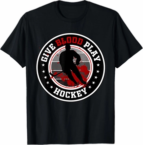 Hockey boy stuff or Give Blood Play Hockey White T-Shirt