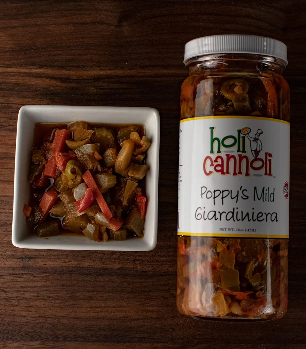 Holi Cannoli Poppy's Chicago-Style Mild Giardiniera - 16 Ounces - Made in Chicago