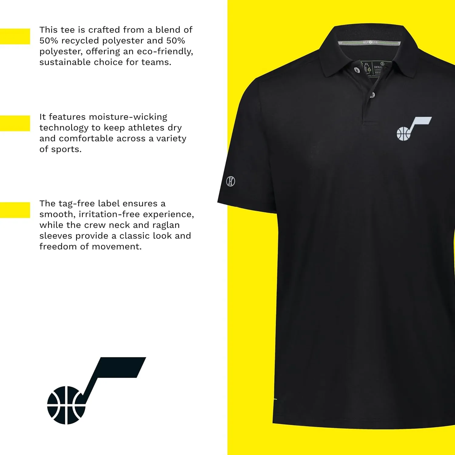 Holloway NBA Repreve® Eco Polo - Sustainable Moisture-Wicking Shirt for Activewear & Casual Wear