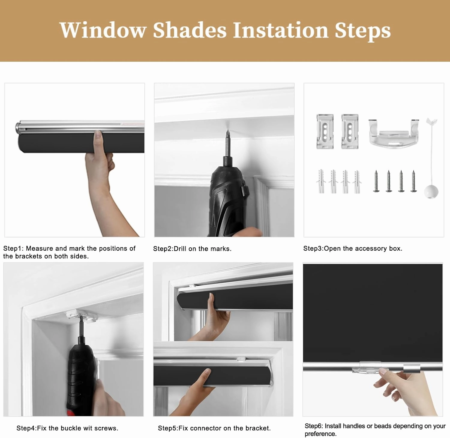 HOMEBOX 100% Blackout Cordless Roller Window Shades, Window Blinds with Thermal Insulated, UV Protection Waterproof Fabric, roll up and Down Blinds for Home and Office (Black - 23" W x 73" H)