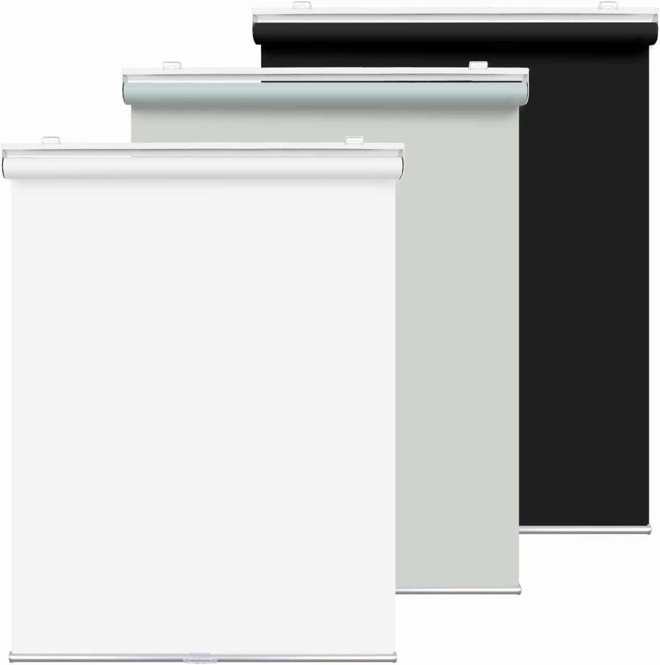 HOMEBOX 100% Blackout Cordless Roller Window Shades, Window Blinds with Thermal Insulated, UV Protection Waterproof Fabric, roll up and Down Blinds for Home and Office (Black - 23" W x 73" H)