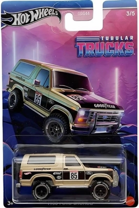 Hot Wheels 1985 Ford Bronco Tubular Trucks, Gold/Black, 3/5