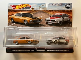 Hot Wheels HKF50 Premium 2-Pack '73 Holden Monaro GTS / '77 Holden Trana A9X [3 Years Old And Up]