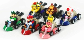 HUAWELL Supe Mari Bs Kart Pull Back Cars Motorcycle Luigi Yoshi Toad Princess Peach Donkey Kong 2.5 Inch for Kids  Gift (6 Pcs)