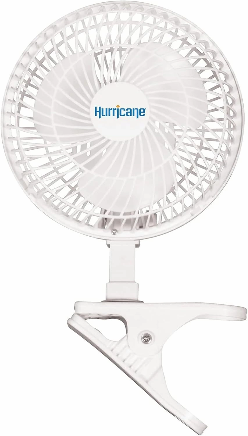 Hurricane 2-Pack Classic 6-Inch Electric Corded Clip-On Table Fan with 2 Quiet Speeds for Desks and Night Stands, 14W, White