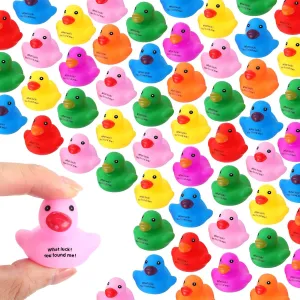 HyDren 100 Pcs Cruise Ships Funny Ducks Rubber Mini Ducking Bulk for Bath Tub Toys Squeak Float Baby Shower for Car Classroom Exchange Prizes Treat Cruising Hiding Carnival(Classic)