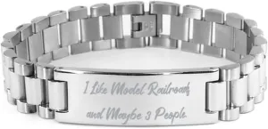 I Like Model Railroads and Maybe 3 People. Ladder Bracelet, Model Railroads Engraved Bracelet, for Model Railroads, Model Train Set, Toy Trains, Train Tracks, Railroad Toys, Electric