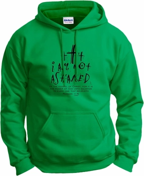 I Am Not Ashamed Romans 1:16 Verse Long Sleeve Front Pocket Hoodie Sweatshirt