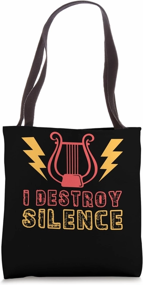 I Destroy Silence Harp Classical Music Tote Bag