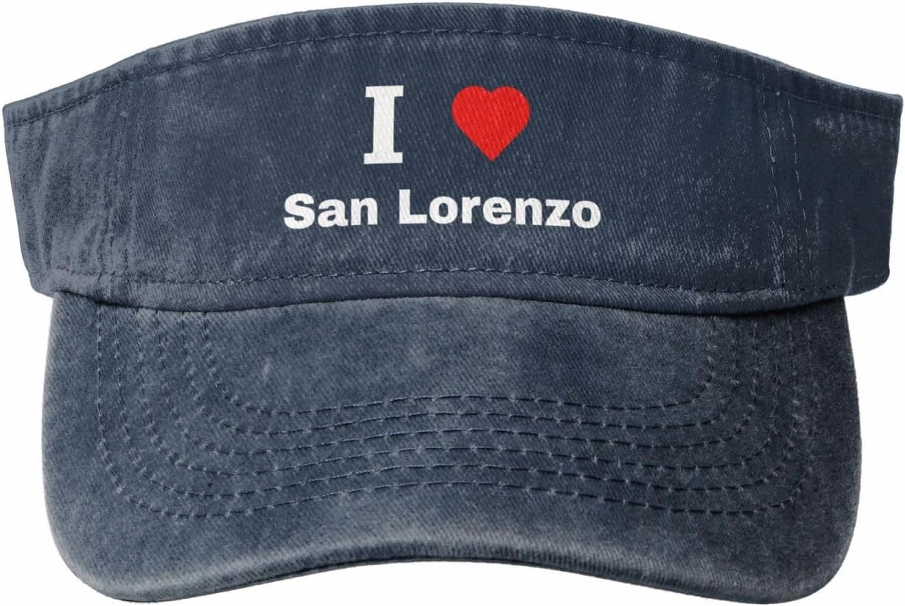 I Love San Lorenzo Sun Visor Hats for Women Men Adjustable Sports Sun Hats Cotton Golf Cap