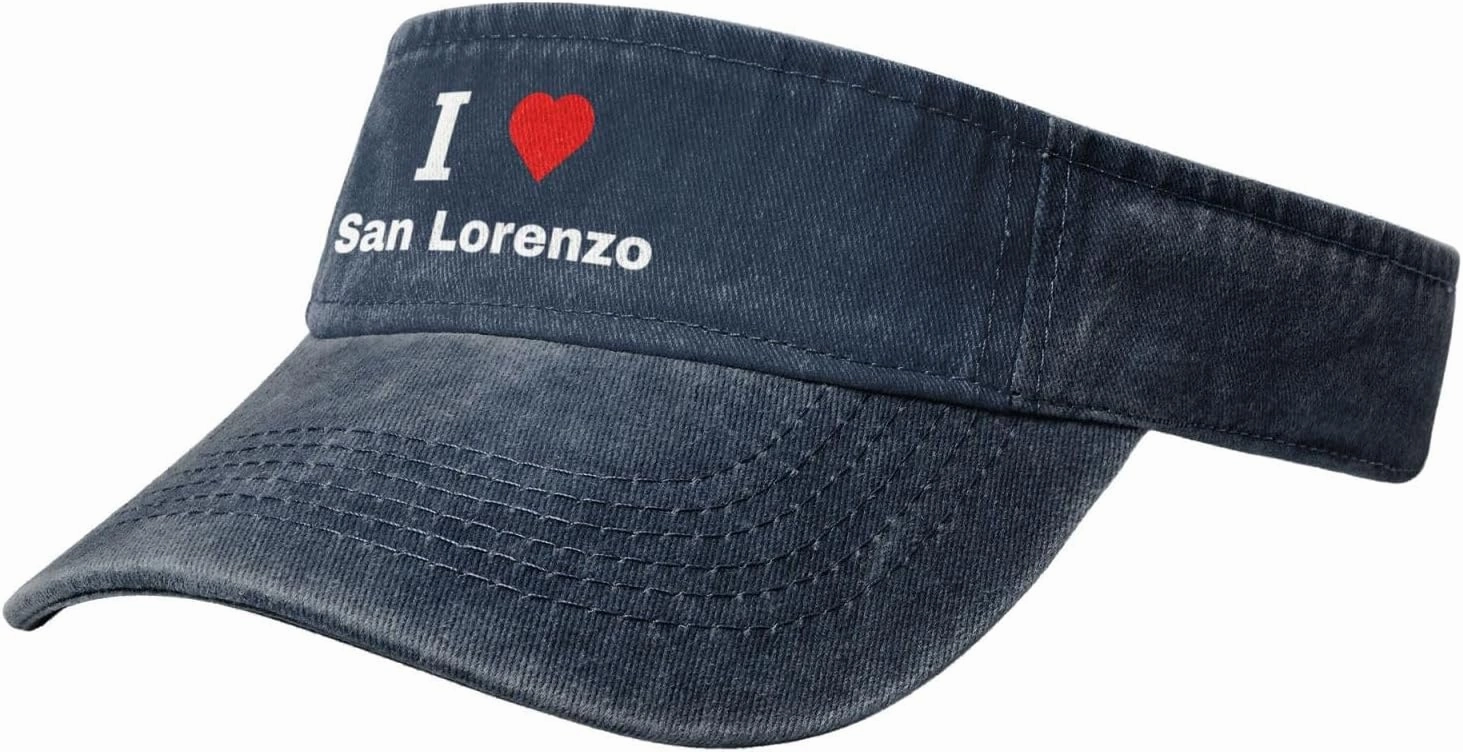 I Love San Lorenzo Sun Visor Hats for Women Men Adjustable Sports Sun Hats Cotton Golf Cap