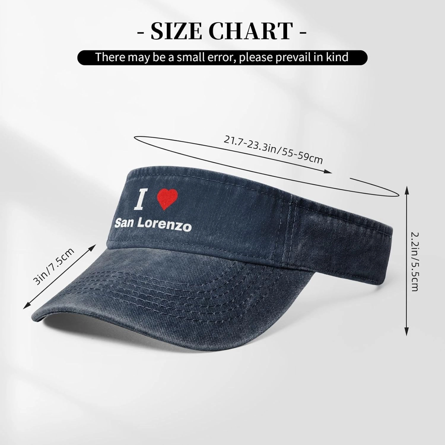 I Love San Lorenzo Sun Visor Hats for Women Men Adjustable Sports Sun Hats Cotton Golf Cap