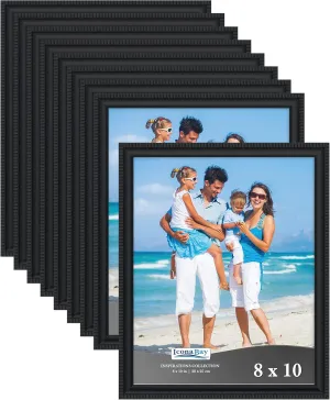 Icona Bay 8x10 Picture Frames (Black, 12 Pack), Beautifully Detailed Molding, Contemporary Picture Frame Set, Wall Mount or Table Top, Inspirations Collection