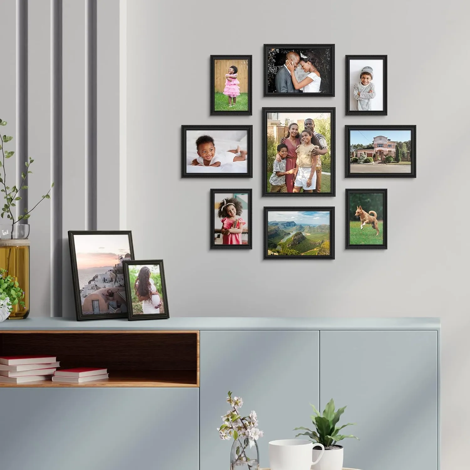 Icona Bay 8x10 Picture Frames (Black, 12 Pack), Beautifully Detailed Molding, Contemporary Picture Frame Set, Wall Mount or Table Top, Inspirations Collection