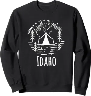 Idaho Rustic Camping Wilderness Mountains Tent Campground Sweatshirt