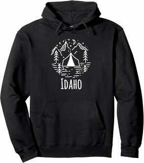 Idaho Rustic Camping Wilderness Mountains Tent Campground Pullover Hoodie