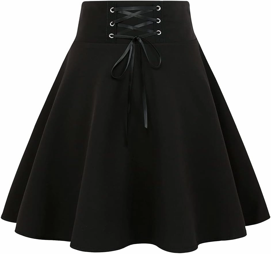 IDEALSANXUN Gothic Plaid Mini Skirts for Women Short High Waist Plaid Skirts