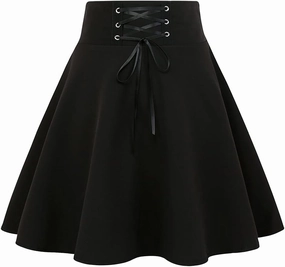 IDEALSANXUN Gothic Plaid Mini Skirts for Women Short High Waist Plaid Skirts