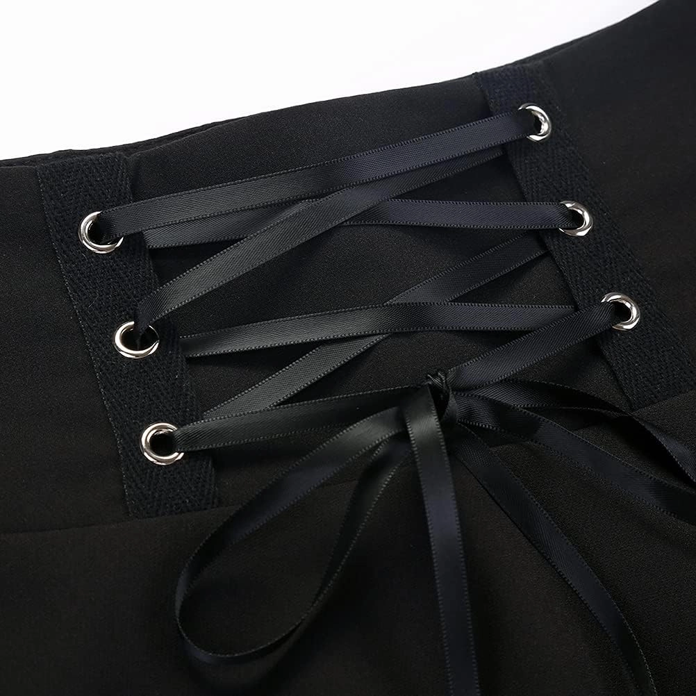 IDEALSANXUN Gothic Plaid Mini Skirts for Women Short High Waist Plaid Skirts