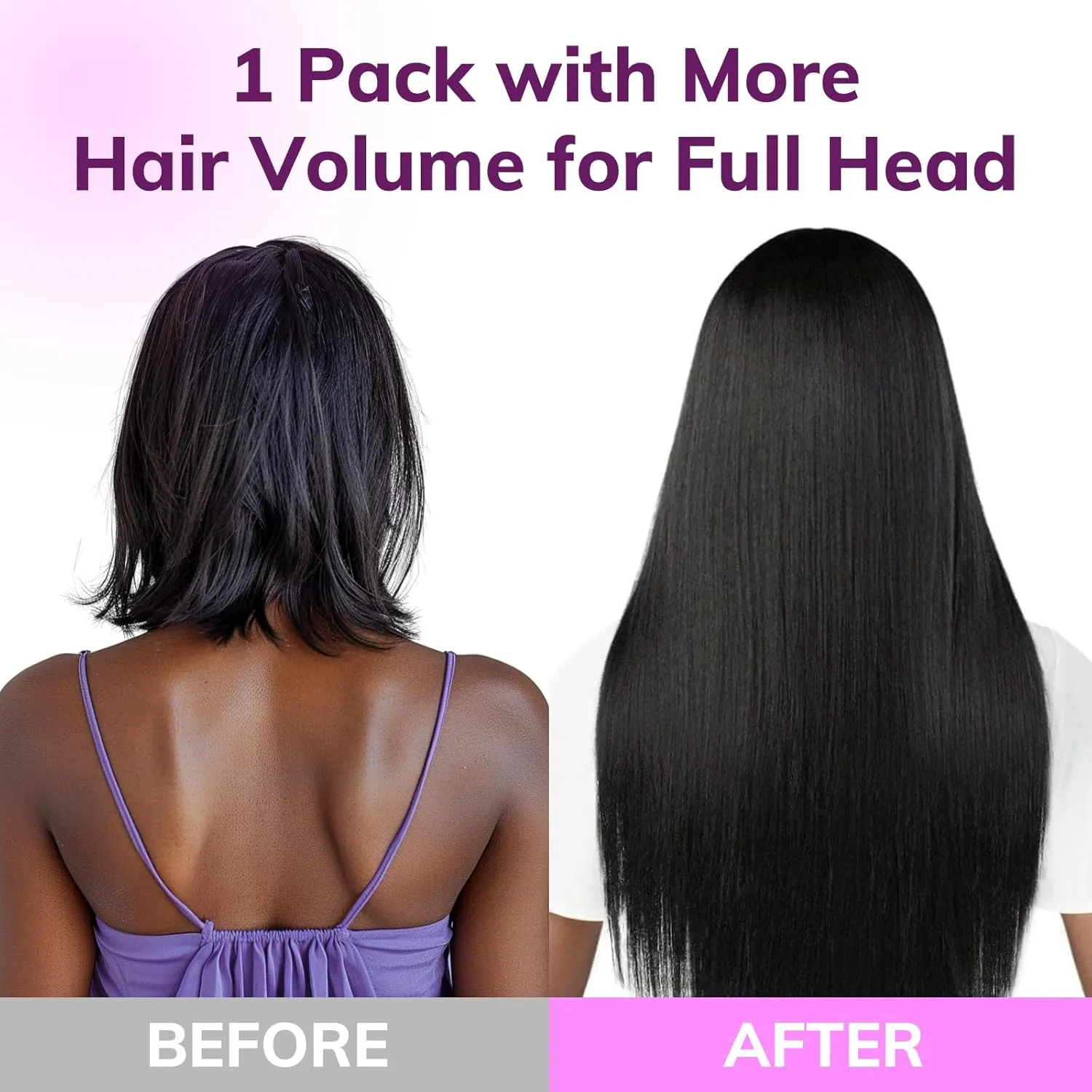 IDN BEAUTY Seamless Clip In Hair Extensions Human Hair, Straight 14 Inch 130g 9pcs Natural Black Real Virgin Human Hair Seamless Clip Ins For Black Women PU Weft Invisible Edge