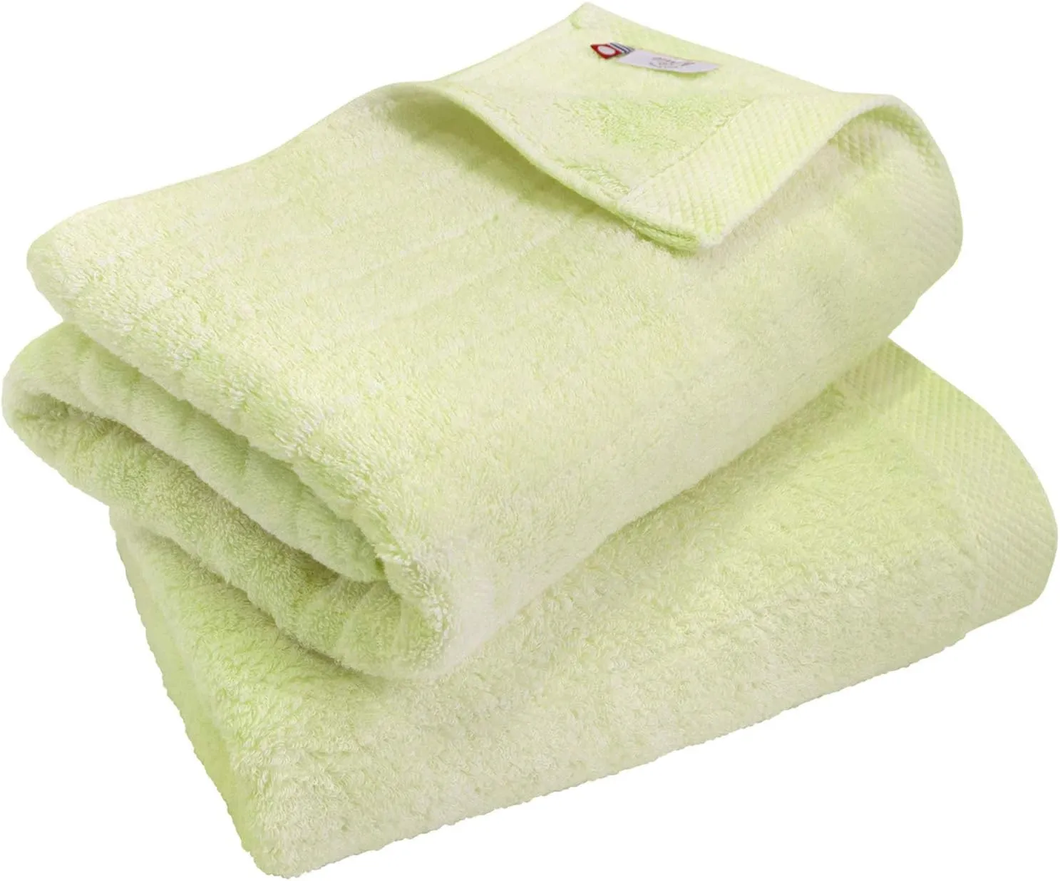 Imabari Towel, 2-Piece Bath Towel Set, Japanese Towels, Soft and Fluffy Towel, Luxury Cotton, Lime Green
