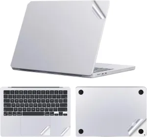 IMMOENUC 3-in-1 Laptop Sticker Decals for 2025 2024 MacBook Air 13 M4 M3 A3240/A3113 13.6 inch Solid Colour Laptop Top Cover Bottom Cover Full Tray Sticker Compatible with 2022 Air 13 M2 (A2681)