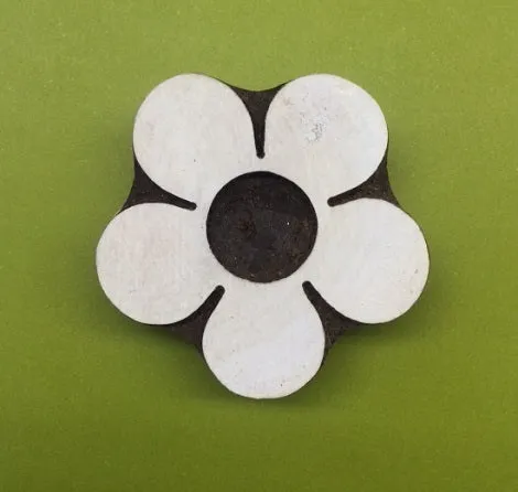Indian Wooden Printing Block - Large Simple flower