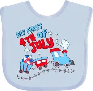 inktastic My First Fourth Of July Train Baby Bib