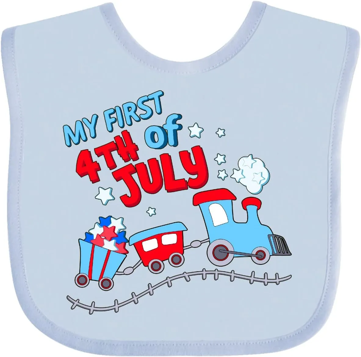 inktastic My First Fourth Of July Train Baby Bib