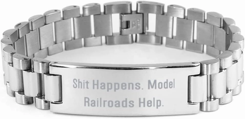 Inspire Model Railroads Gifts, Shit Happens. Model Railroads Help, New Holiday Ladder Bracelet Gifts for Friends, Model Trains, Train Sets, Toy Trains, Scale Model Trains, Miniature Trains, Train