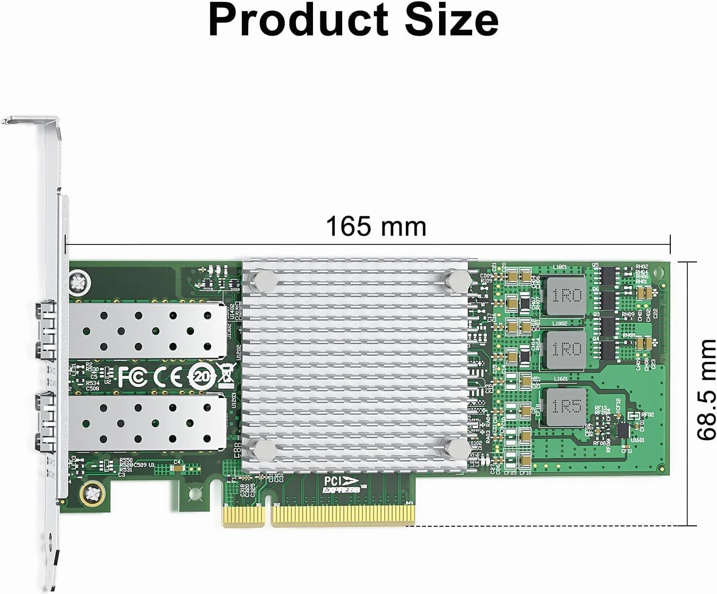 ipolex 10Gb Network Card Broadcom BCM57810S Chip Ethernet Card Dual SFP  NIC, PCI-E X 8, Express LAN Adapter Card Support Windows Server/Windows/Linux/VMware