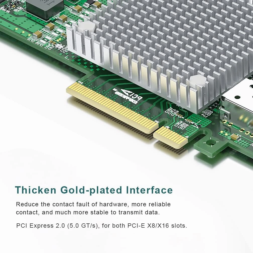 ipolex 10Gb Network Card Broadcom BCM57810S Chip Ethernet Card Dual SFP  NIC, PCI-E X 8, Express LAN Adapter Card Support Windows Server/Windows/Linux/VMware