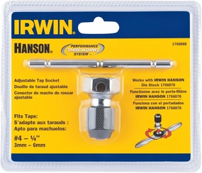 IRWIN Hanson 1766068 Pts T-Handle Tap Wrench Number 4 for Tap Die Extraction, 1/4"