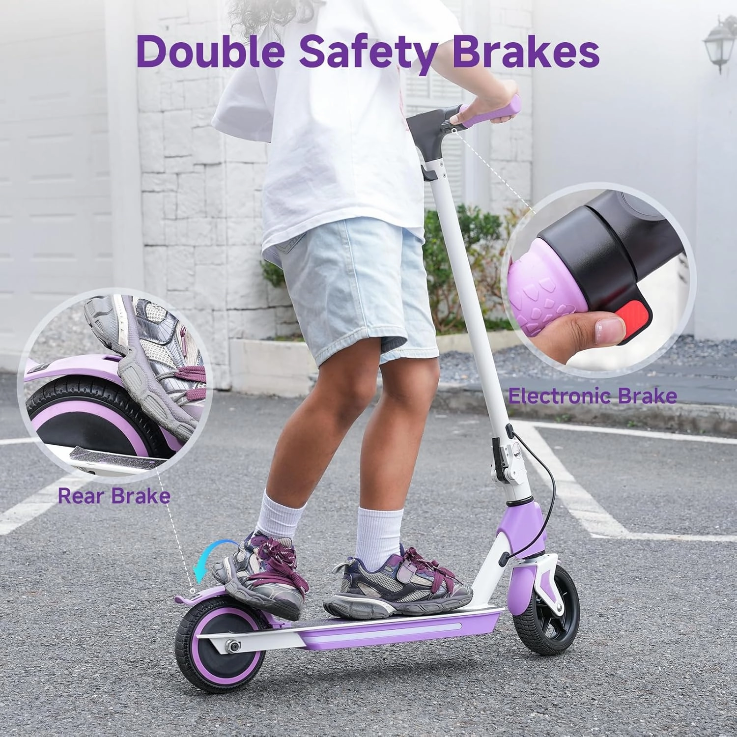 isinwheel S4 Electric Scooter for Kids Ages 6-14, 200W Foldable Kids Electric Scooter with 3 Speeds (5/8/12 Mph), LED Display, Colorful Lights, Gift for Kid