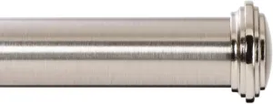 Ivilon Window Curtain Rod Decorative End Cap Design, 1 Inch Rod, 28 to 48 Inch. Brushed Nickel