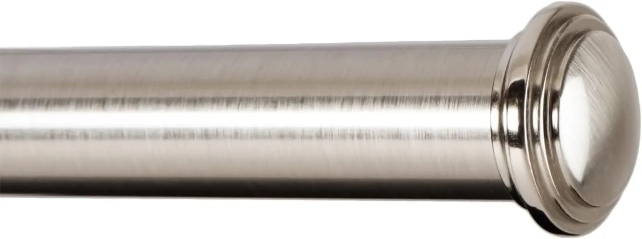 Ivilon Window Curtain Rod Decorative End Cap Design, 1 Inch Rod, 28 to 48 Inch. Brushed Nickel
